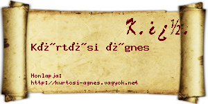 Kürtösi Ágnes névjegykártya