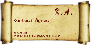 Kürtösi Ágnes névjegykártya